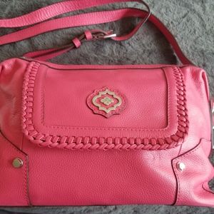 New OrYany Pink Pebbled Italian Leather crossbody bag